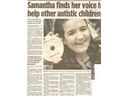 Samantha E newspaper article re 2011 award