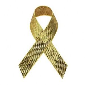 gold awareness ribbon